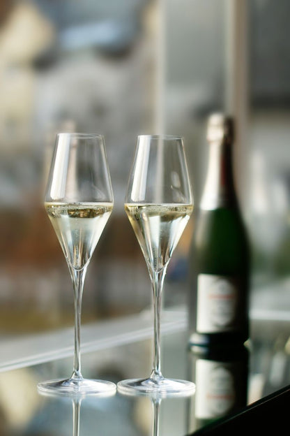 Stolzle Lausitz Quatrophil Glass Champagne Flutes - 290ml - Set of 6