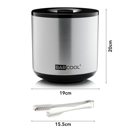 Barcool 4L Ice Bucket Round - Silver