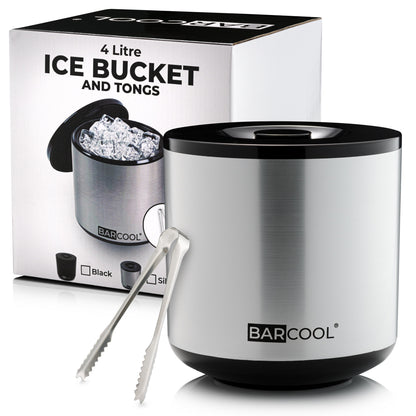 Barcool 4L Ice Bucket Round - Silver