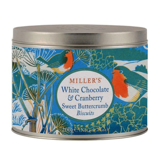 Millers White Chocolate & Cranberry Buttercrumb Biscuit Tin